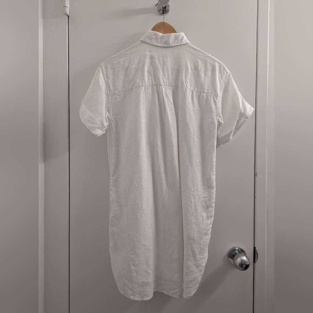 J. Crew Capitaine 100% Linen Shirtdress, Womens XXSP, White - Picture 6 of 8